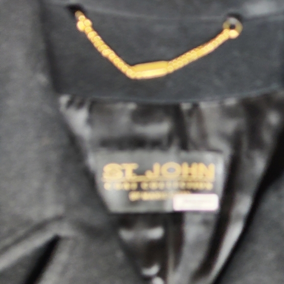 St.John Coat Collection by Marie Gray Pea Coat Black Cashmere Wool Blend size 16 - Picture 10 of 14